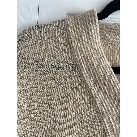 Elizabeth Gillett NYC Tan Knit S/M Bolero Cardigan Timeless Shawl Clasp Front - Picture 3 of 8
